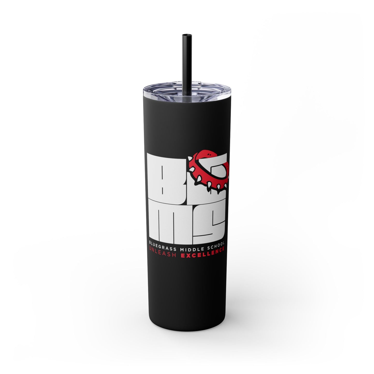 BGMS Unleashed | Bluegrass Middle School Skinny Tumbler with Matching Straw | School Spirit Drinkware | Elizabethtown Radcliff KY