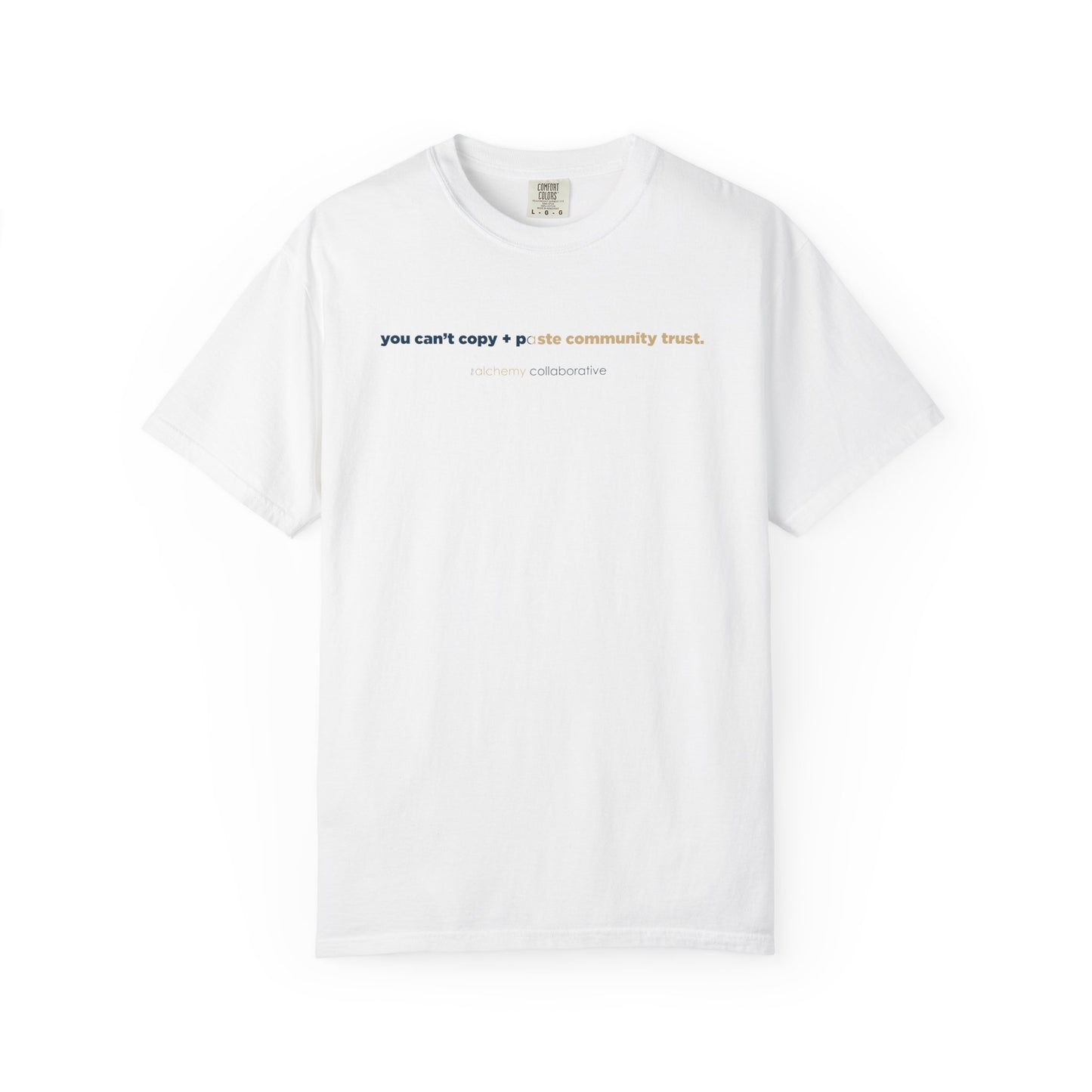 “You Can’t Copy + Paste Community Trust” Comfort Colors 1717 Tee | Alchemy Collaborative