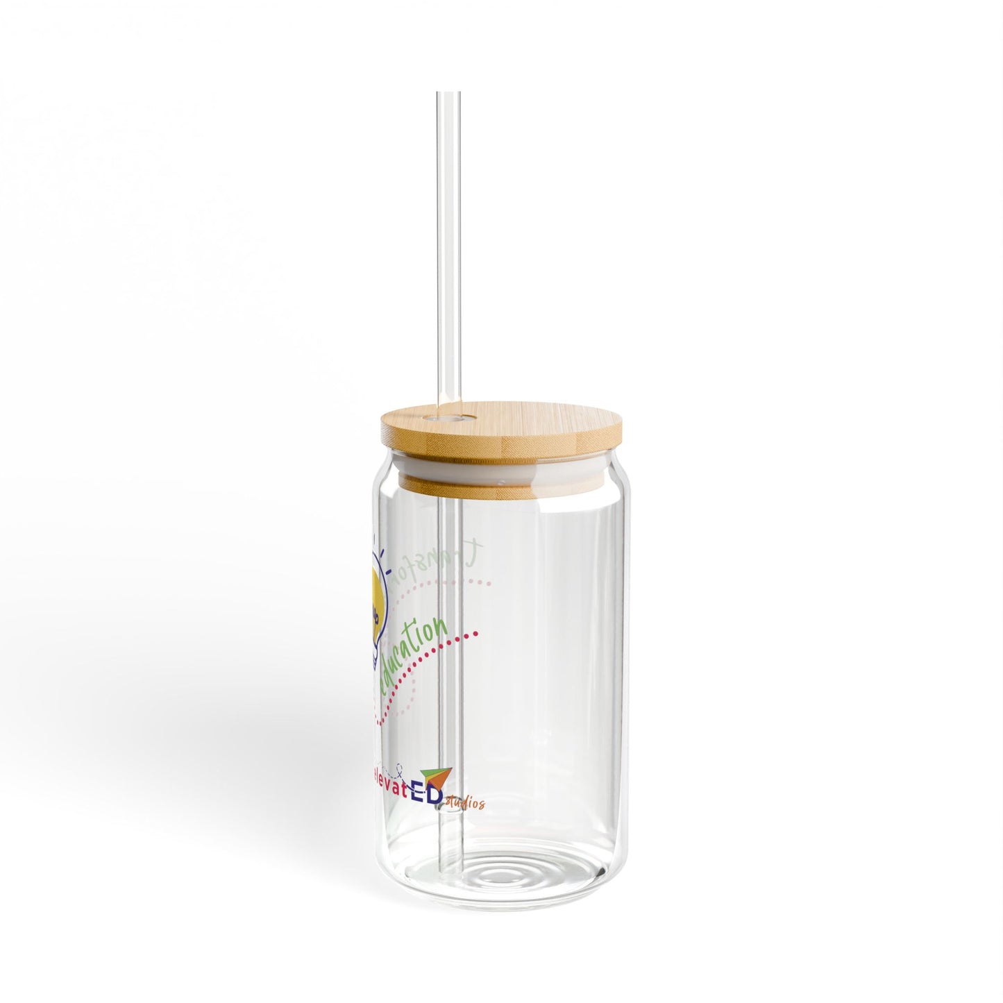 elevatED studios | Spirit Wear | Modern Glass Sipper with Bamboo | Louisville, KY School Apparel