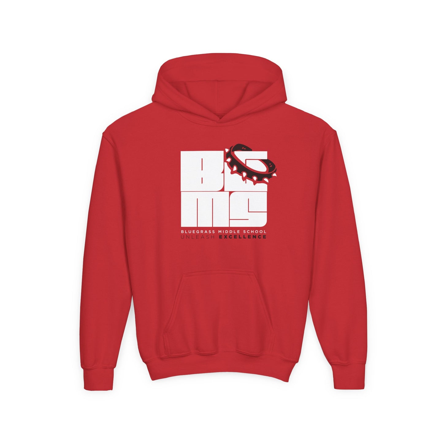 BGMS: Unleashed YOUTH Gildan 18500B Hoodie | School Spirit Sweatshirt | Warm Cotton-Poly Blend | Radcliff & Elizabethtown KY