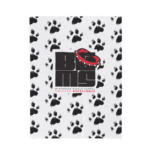 BGMS Bluegrass Middle School Unleashed Velveteen Plush Blanket | School Spirit Throw | Soft Cozy Blanket | Elizabethtown Radcliff KY