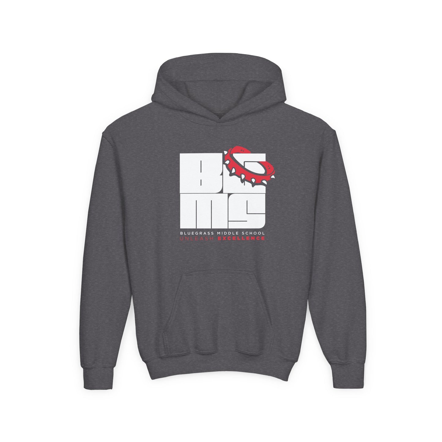 BGMS: Unleashed YOUTH Gildan 18500B Hoodie | School Spirit Sweatshirt | Warm Cotton-Poly Blend | Radcliff & Elizabethtown KY