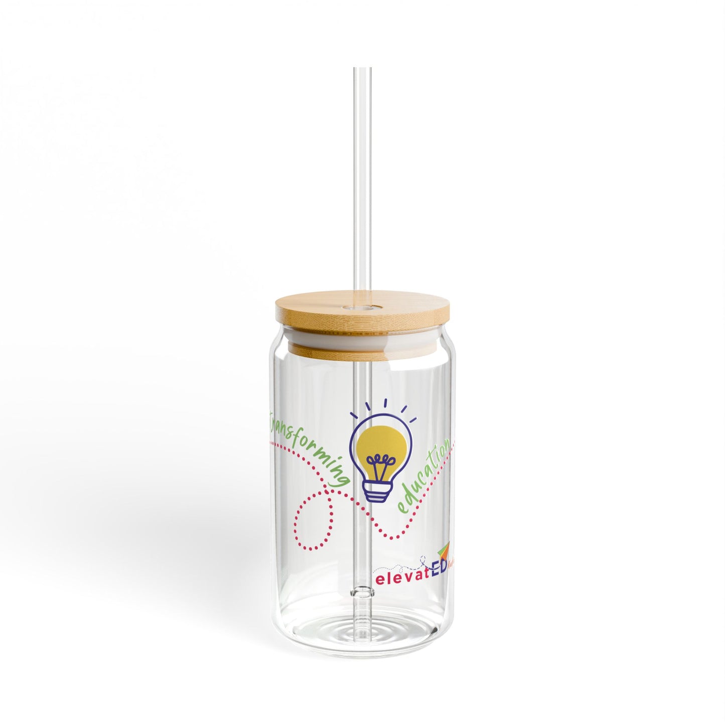 elevatED studios | Spirit Wear | Modern Glass Sipper with Bamboo | Louisville, KY School Apparel