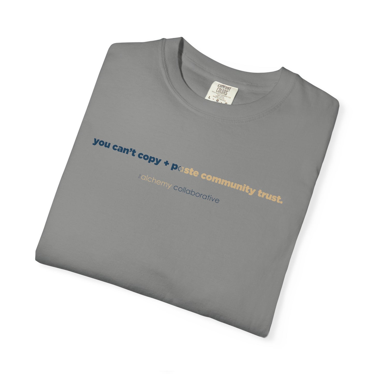 “You Can’t Copy + Paste Community Trust” Comfort Colors 1717 Tee | Alchemy Collaborative