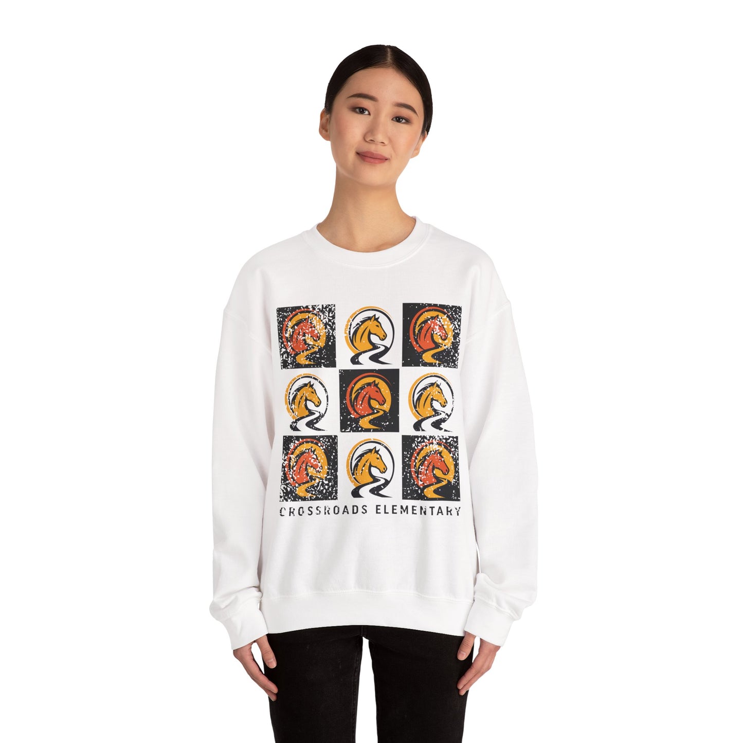 BCPS.CES Spirit Grid Gildan 18000 Crewneck Sweatshirt