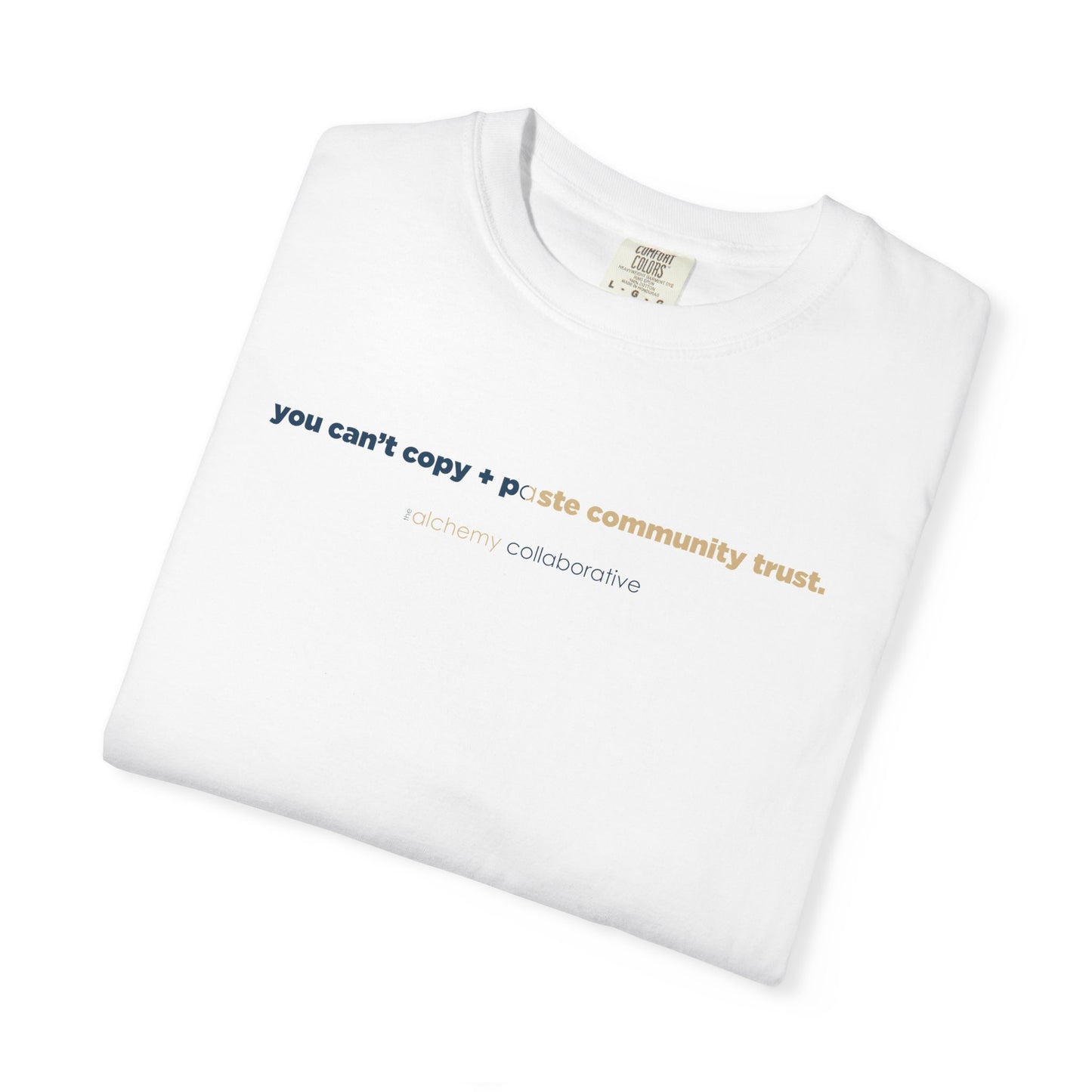 “You Can’t Copy + Paste Community Trust” Comfort Colors 1717 Tee | Alchemy Collaborative