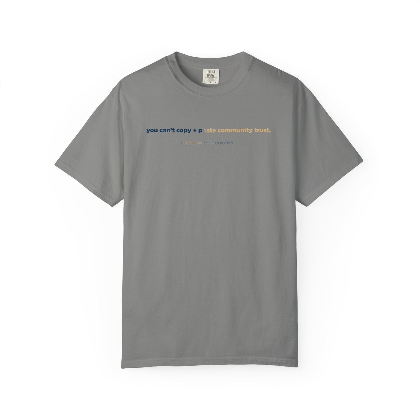 “You Can’t Copy + Paste Community Trust” Comfort Colors 1717 Tee | Alchemy Collaborative