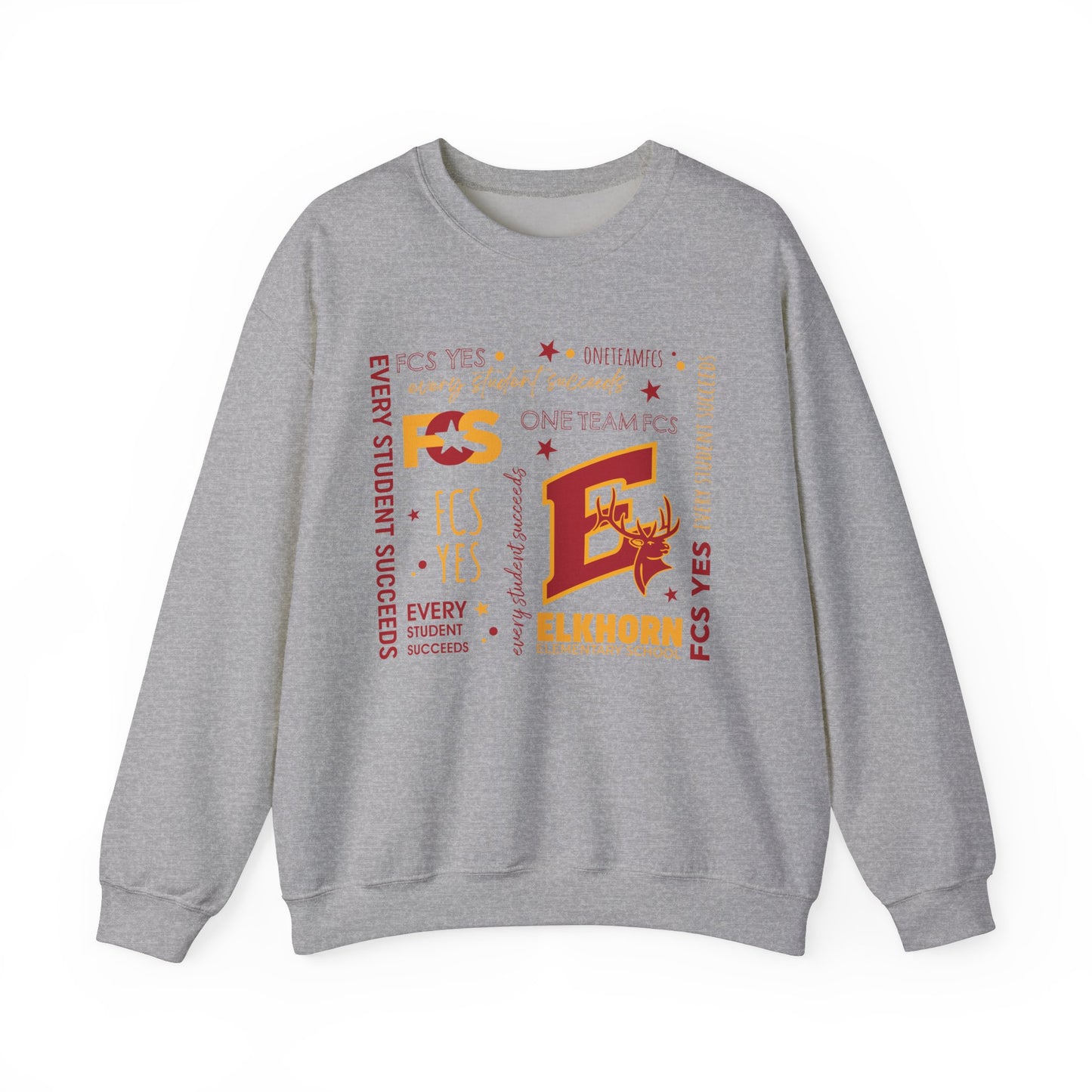FCS Yes! EES | Spirit Wear | School Pride Gildan 18000 Crewneck Sweatshirt Elk | Frankfort, KY School Apparel