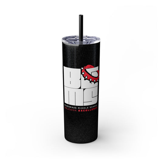 BGMS Unleashed | Bluegrass Middle School Skinny Tumbler with Matching Straw | School Spirit Drinkware | Elizabethtown Radcliff KY