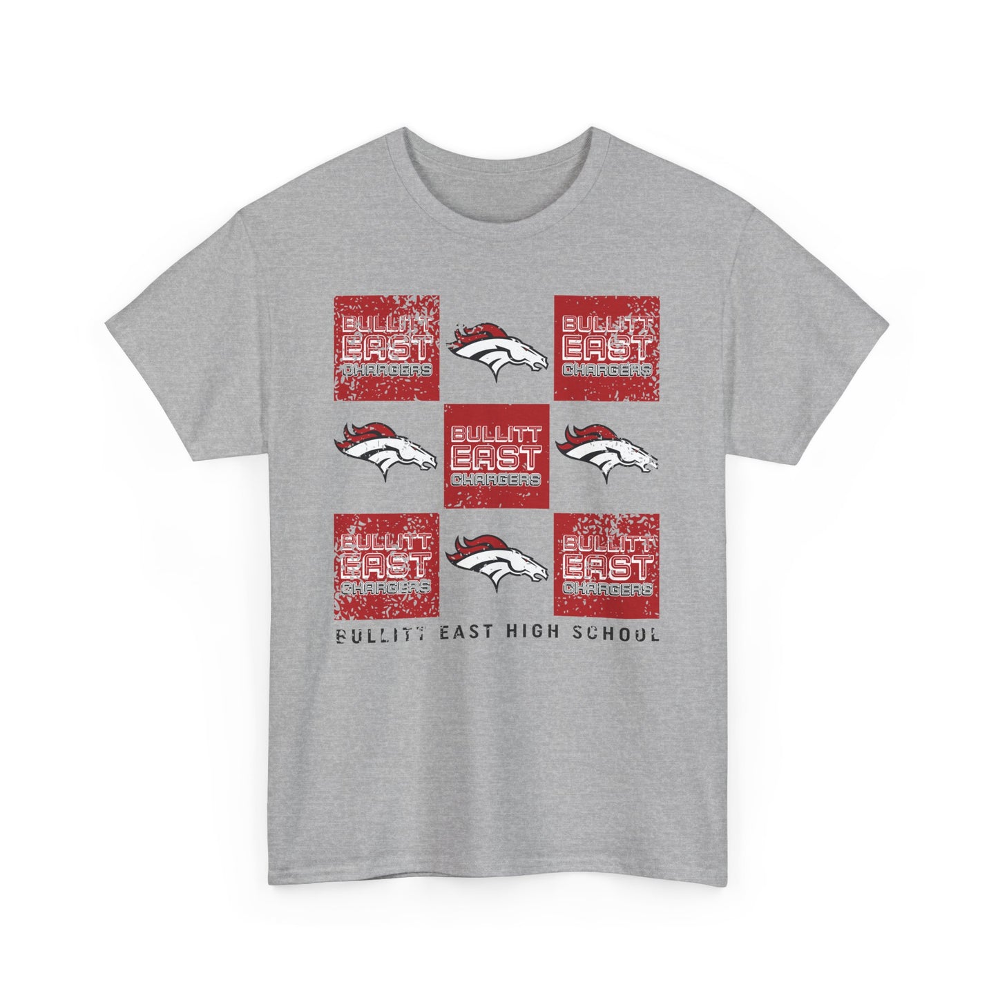 BCPS.BEHS Spirit Grid | Spirit Wear | School Pride Gildan 5000 Tee | Bullitt East Chargers | Bullitt County, Kentucky
