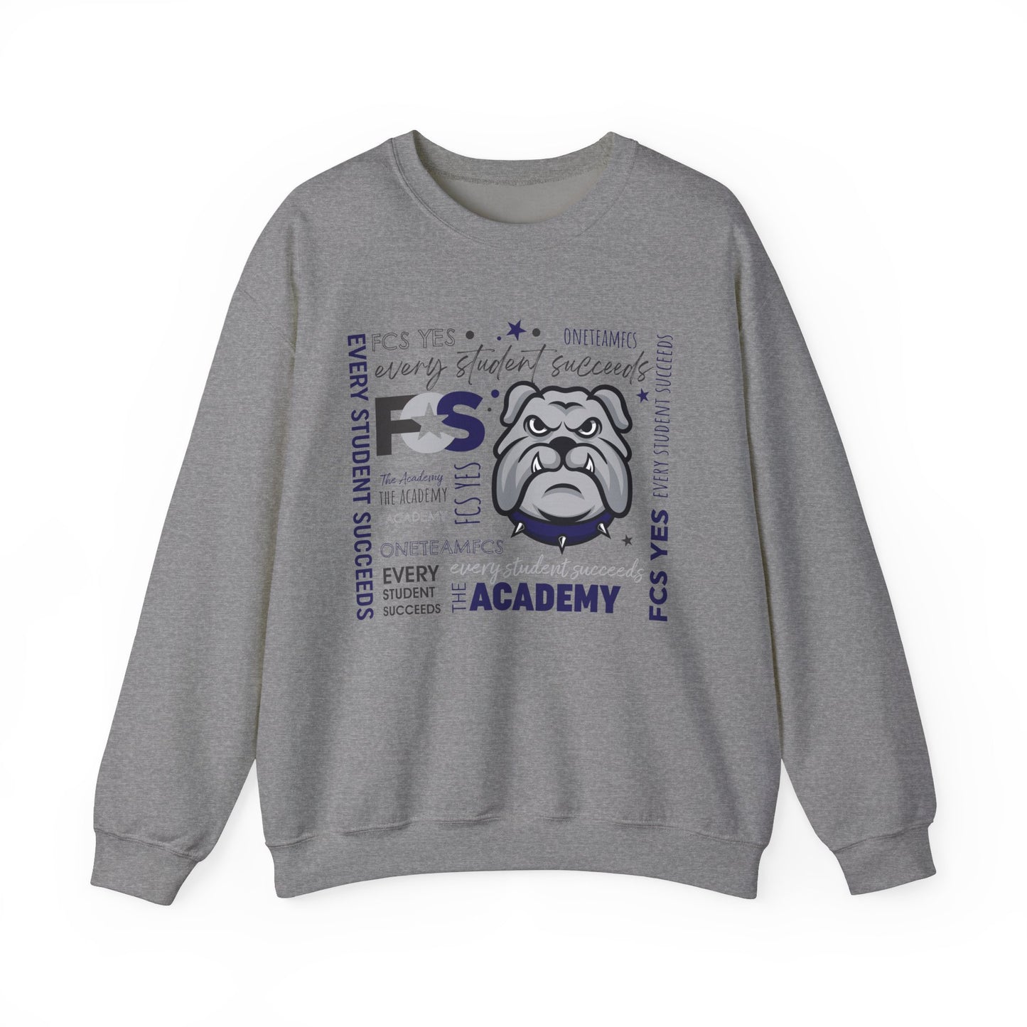 FCS Yes! ACA  | Spirit Wear | School Pride Gildan 18000 Crewneck Sweatshirt Bulldog | Frankfort, KY School Apparel