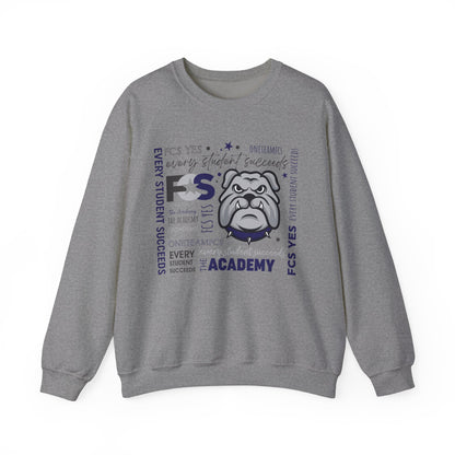 FCS Yes! ACA  | Spirit Wear | School Pride Gildan 18000 Crewneck Sweatshirt Bulldog | Frankfort, KY School Apparel