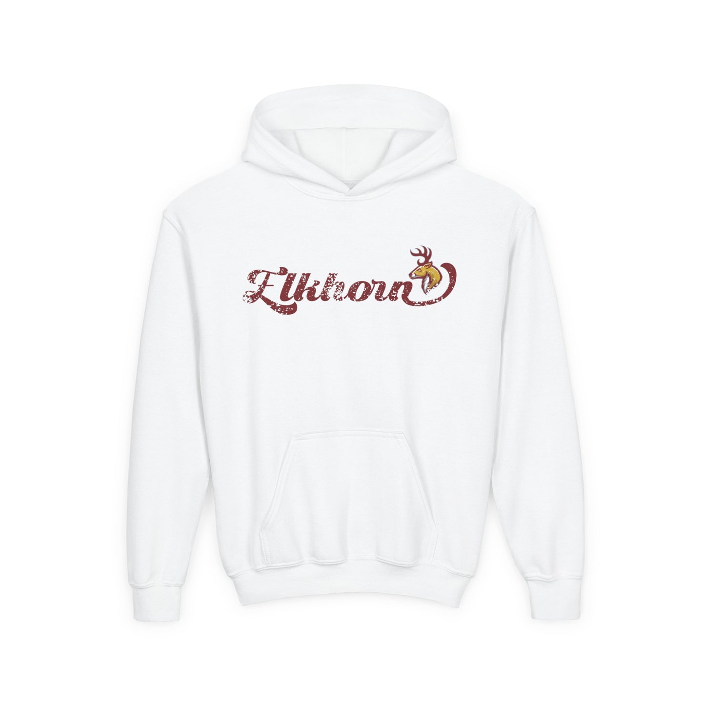 FCS: EMS Vintage Elkhorn | Spirit Wear | School Pride Gildan 18500B Youth Hoodie Elk | Frankfort, KY School Apparel