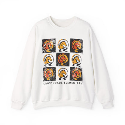 BCPS.CES Spirit Grid Gildan 18000 Crewneck Sweatshirt