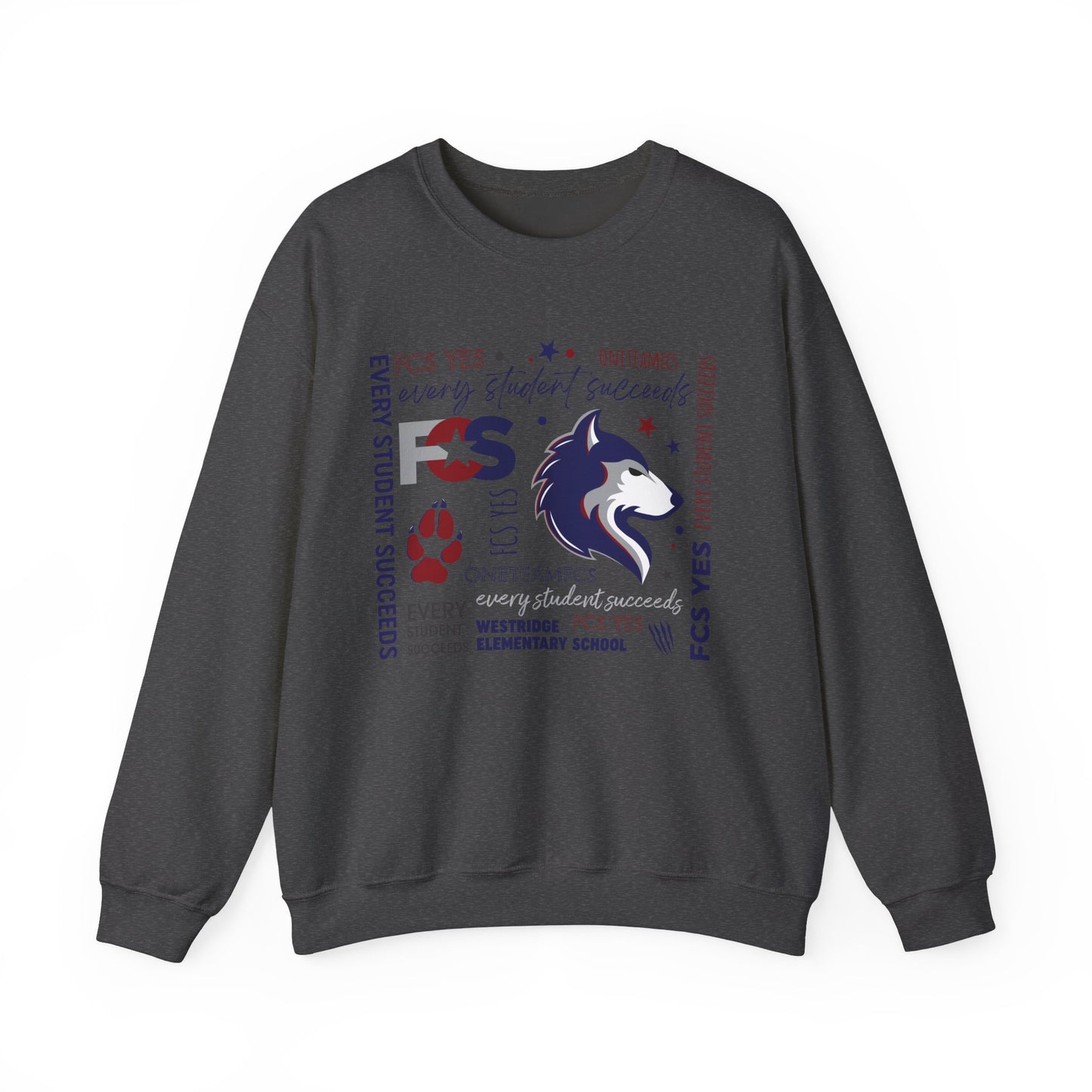 FCS Yes! WRE | Spirit Wear | School Pride Gildan 18000 Crewneck Sweatshirt Wolves | Frankfort, KY School Apparel