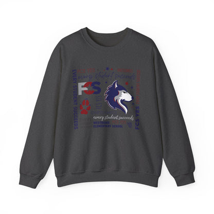 FCS Yes! WRE | Spirit Wear | School Pride Gildan 18000 Crewneck Sweatshirt Wolves | Frankfort, KY School Apparel