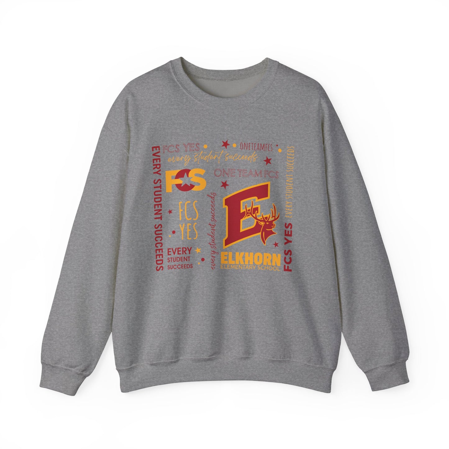 FCS Yes! EES | Spirit Wear | School Pride Gildan 18000 Crewneck Sweatshirt Elk | Frankfort, KY School Apparel