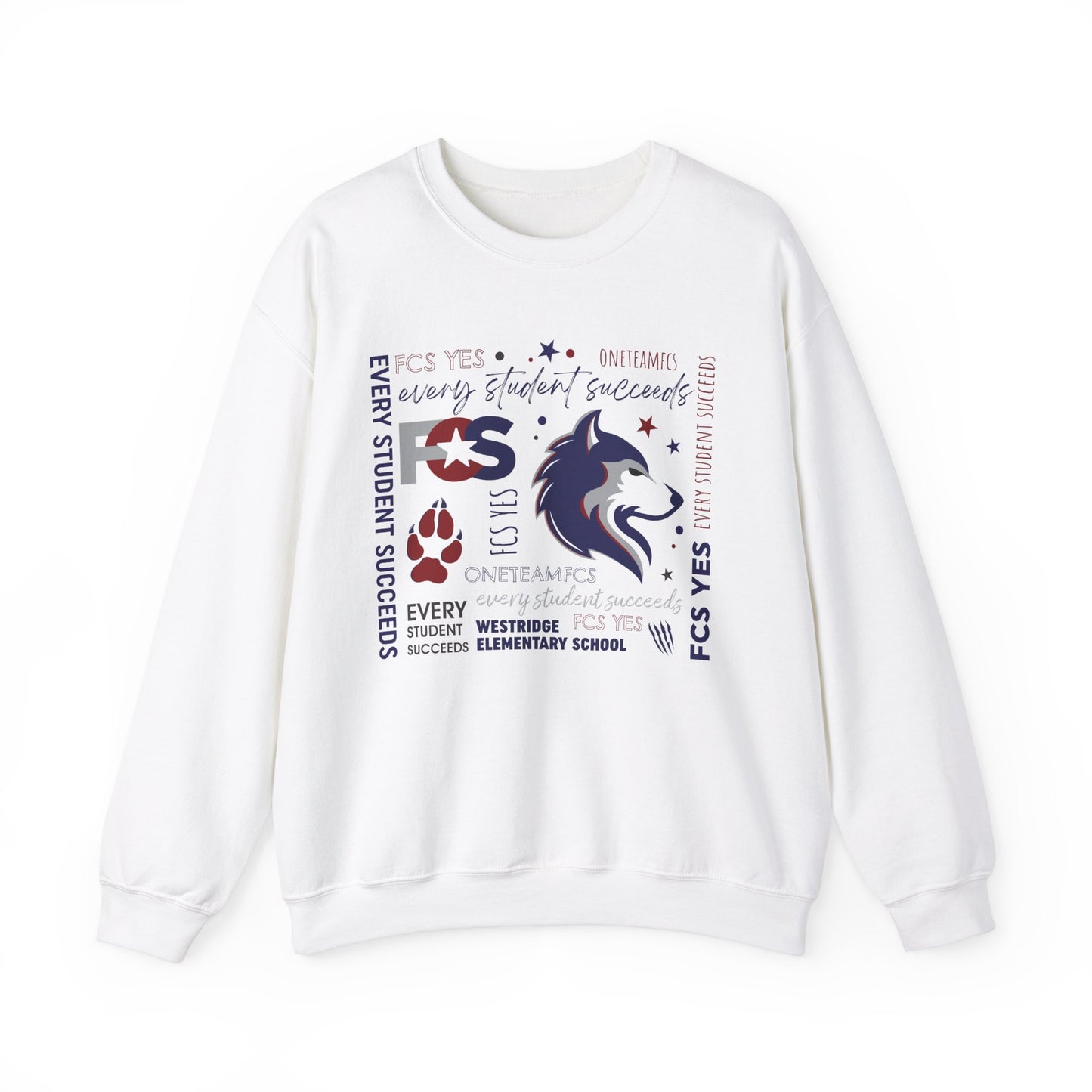 FCS Yes! WRE | Spirit Wear | School Pride Gildan 18000 Crewneck Sweatshirt Wolves | Frankfort, KY School Apparel