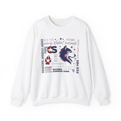 FCS Yes! WRE | Spirit Wear | School Pride Gildan 18000 Crewneck Sweatshirt Wolves | Frankfort, KY School Apparel