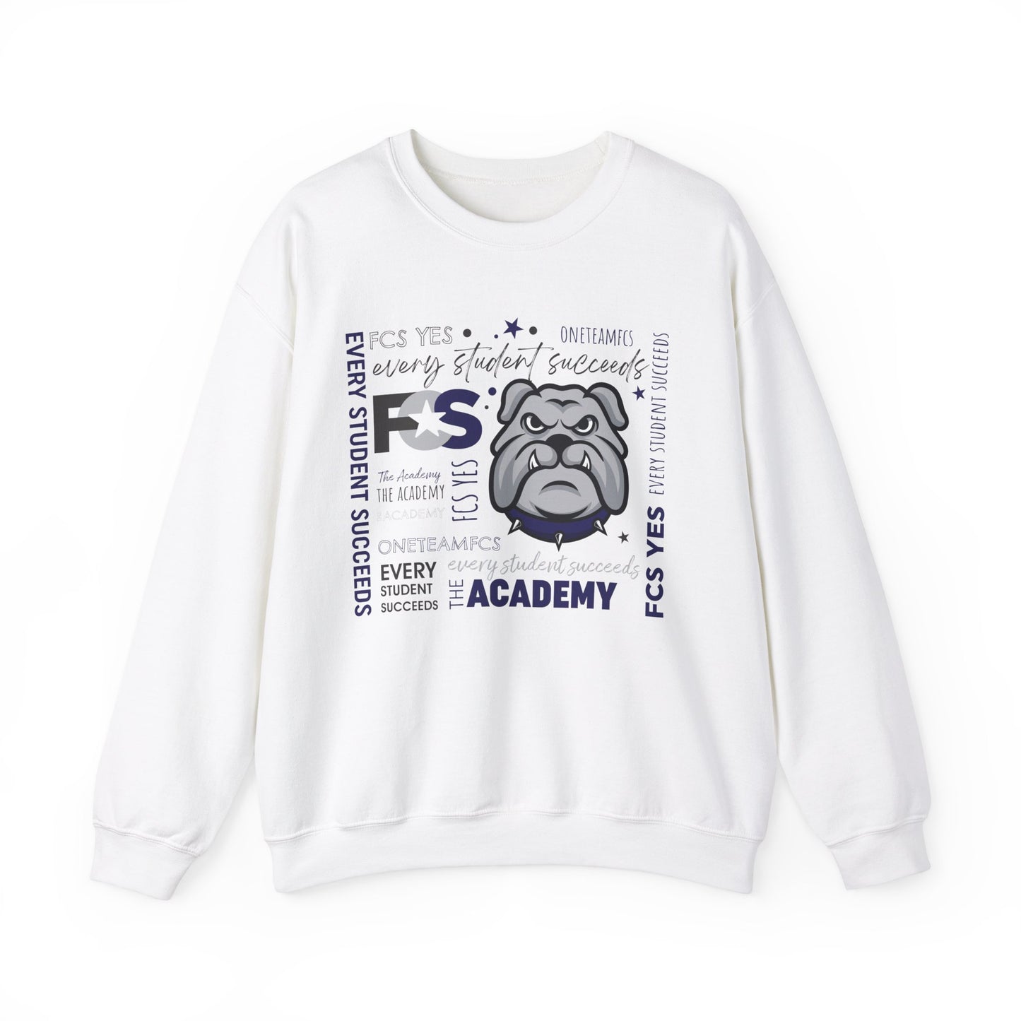 FCS Yes! ACA  | Spirit Wear | School Pride Gildan 18000 Crewneck Sweatshirt Bulldog | Frankfort, KY School Apparel