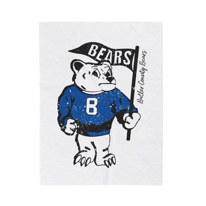 BCS Velveteen Plush Blanket | Spirit Wear | School Pride Blanket Bears Mascot | Morgantown Kentucky School Apparel | Cozy and Stylish