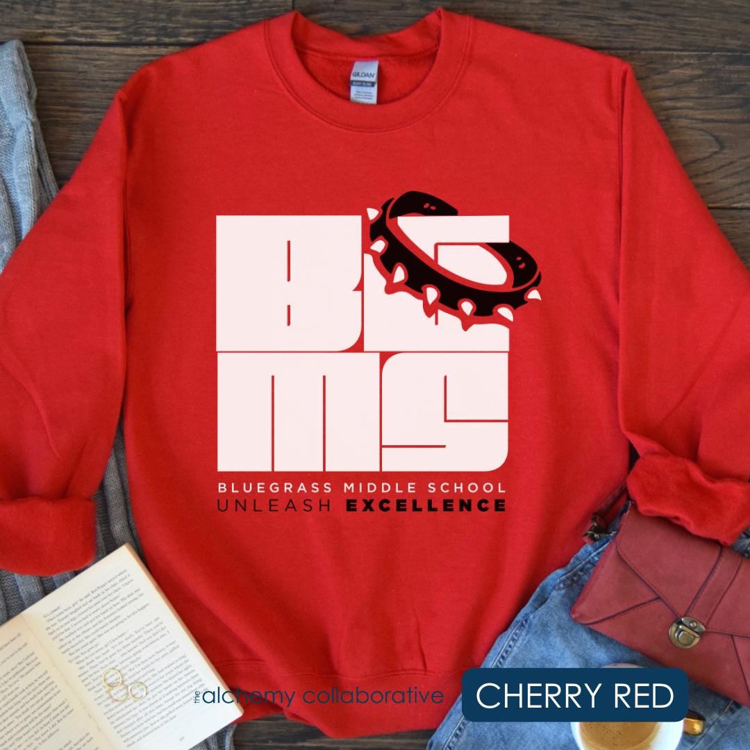 BGMS Unleashed | Bulldogs Crewneck Sweatshirt | Unisex School Spirit Wear | Radcliff | Elizabethtown KY | School Pride | Sizes S-XXL