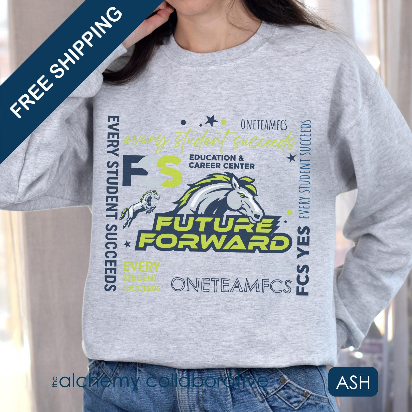 FCS Yes! Future Forward | Spirit Wear | School Pride Gildan 18000 Crewneck Sweatshirt | Frankfort, KY School Apparel