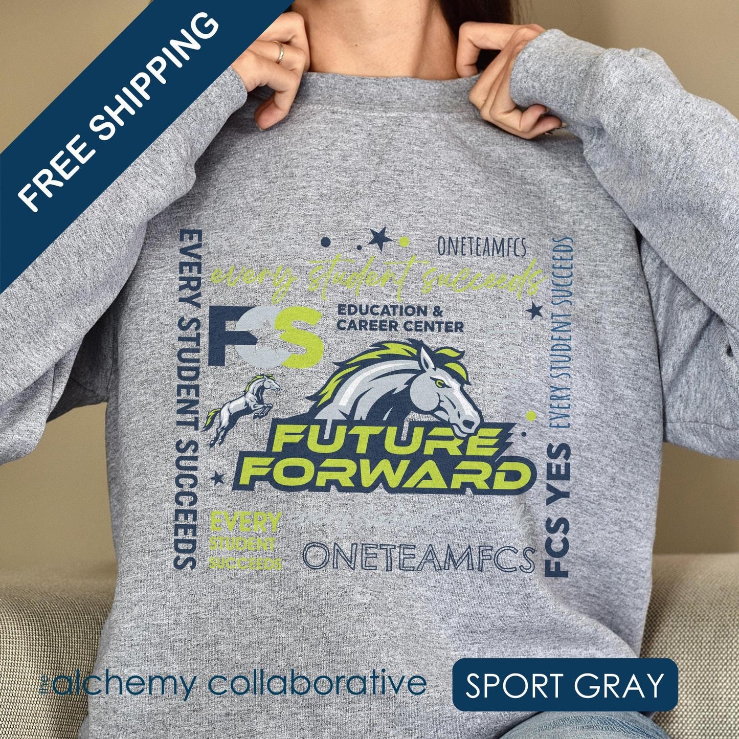 FCS Yes! Future Forward | Spirit Wear | School Pride Gildan 18000 Crewneck Sweatshirt | Frankfort, KY School Apparel