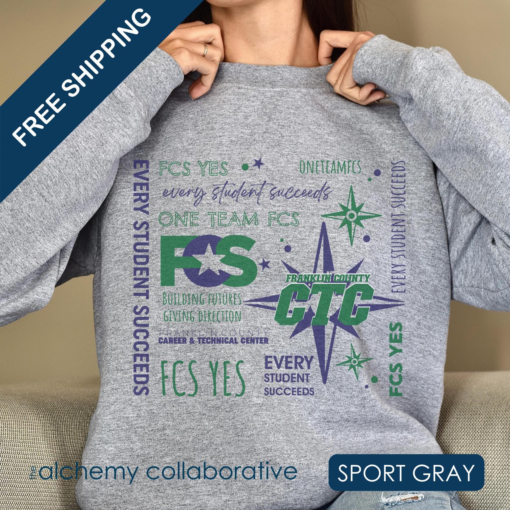 FCS Yes! CTC | Spirit Wear | School Pride Gildan 18000 Crewneck Sweatshirt | Frankfort, KY School Apparel