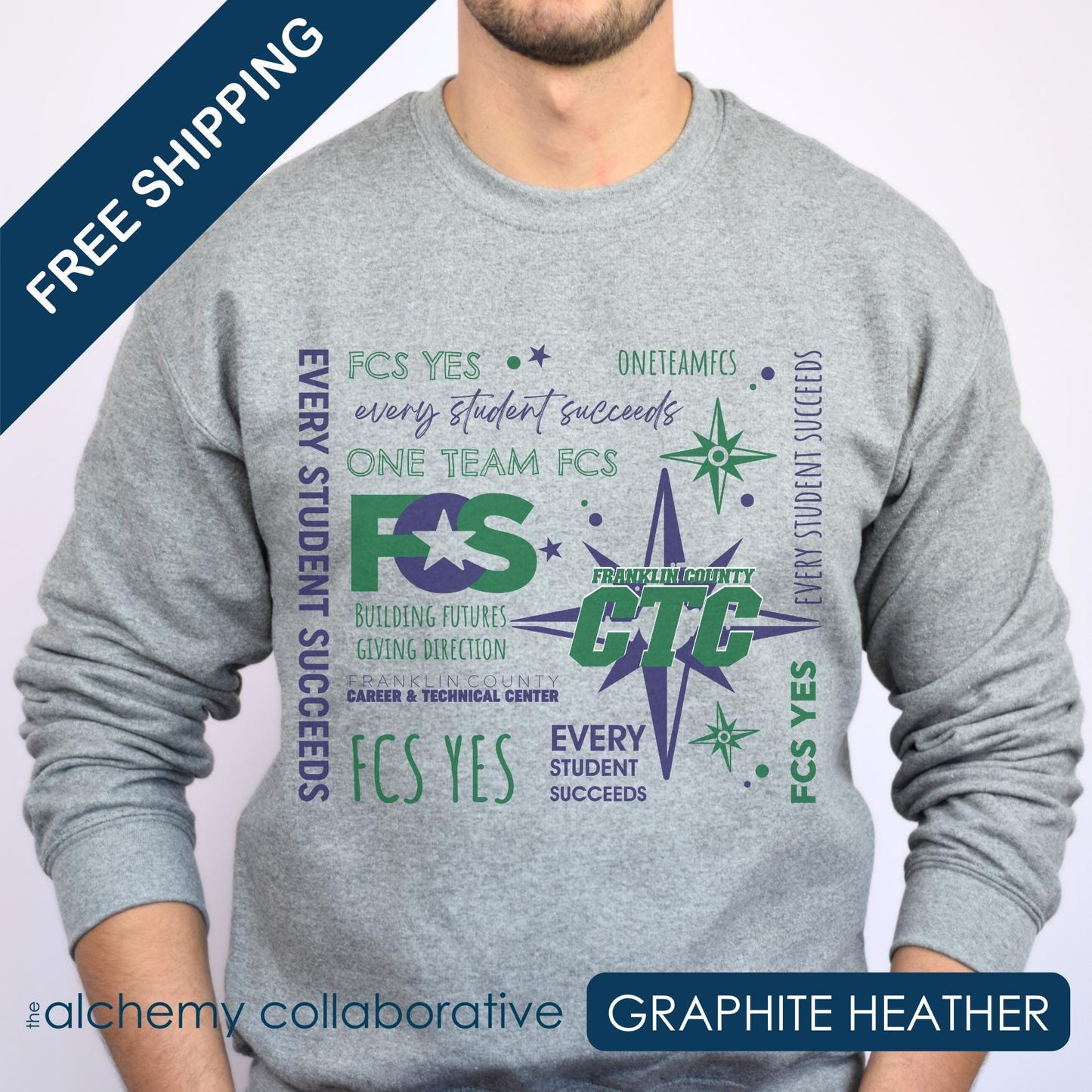 FCS Yes! CTC | Spirit Wear | School Pride Gildan 18000 Crewneck Sweatshirt | Frankfort, KY School Apparel