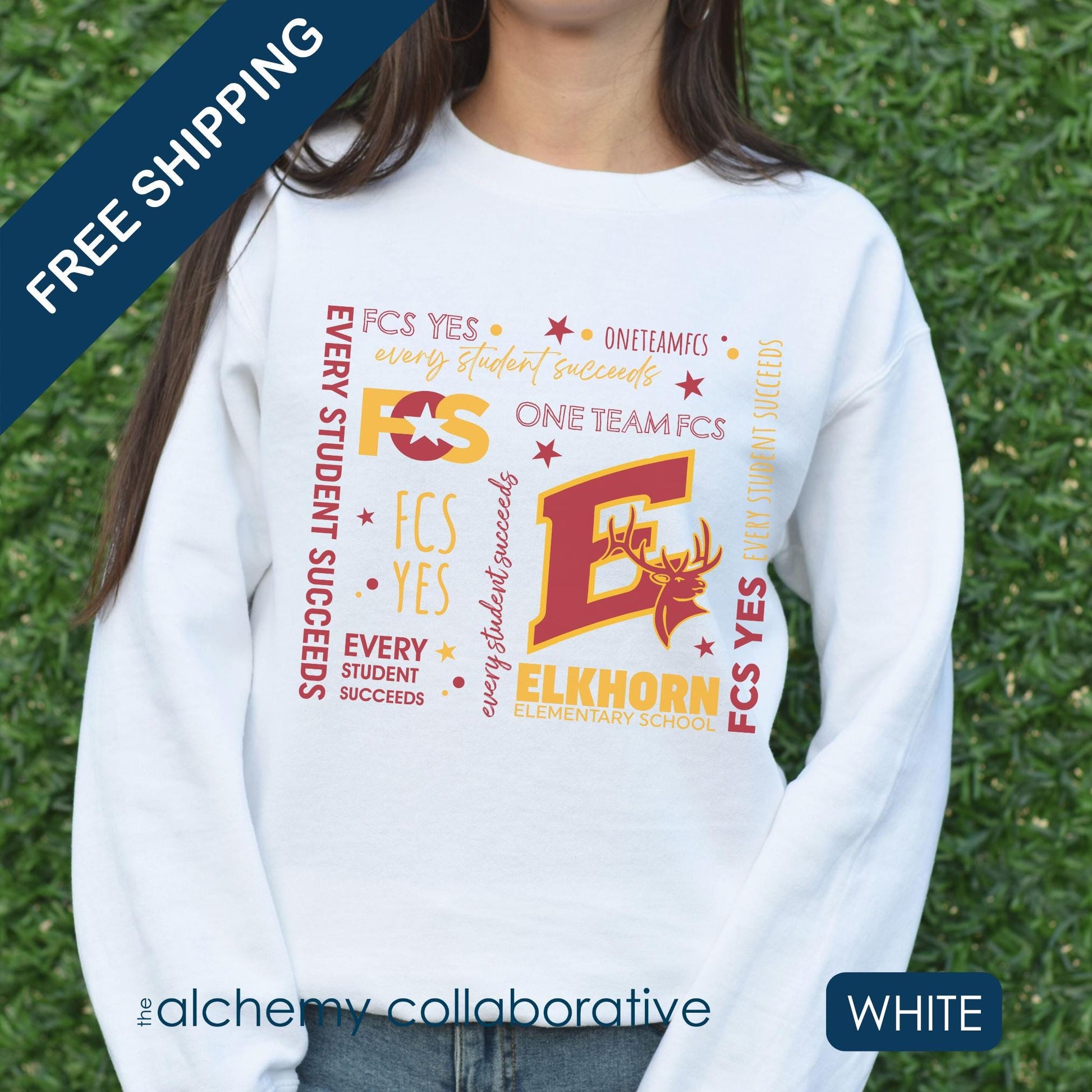 FCS Yes! EES | Spirit Wear | School Pride Gildan 18000 Crewneck Sweatshirt Elk | Frankfort, KY School Apparel