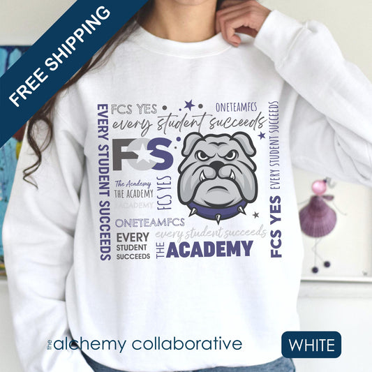 FCS Yes! ACA | Spirit Wear | School Pride Gildan 18000 Crewneck Sweatshirt Bulldog | Frankfort, KY School Apparel