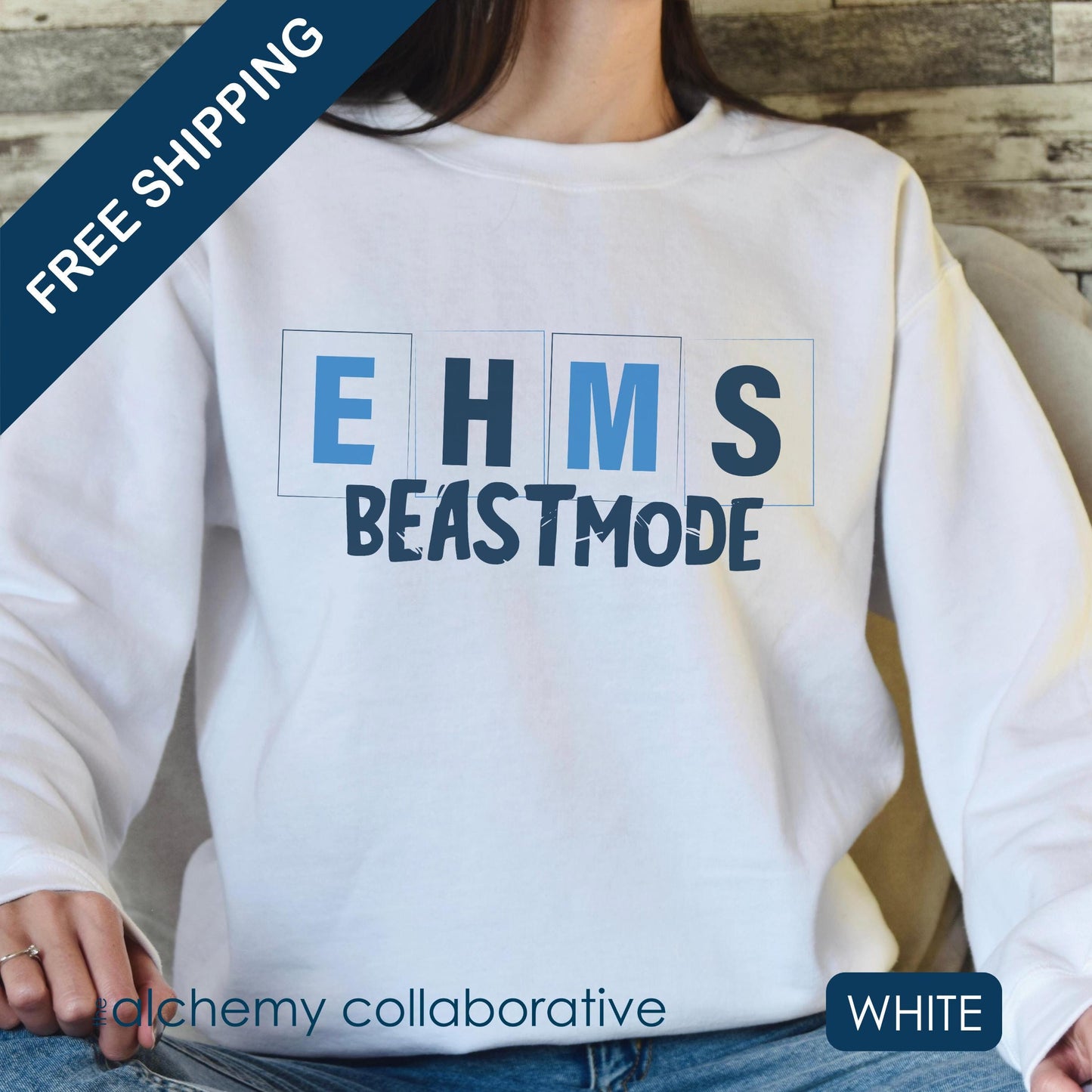 EHMS bEASTmode | Spirit Wear | School Pride Gildan 18000 Crewneck Sweatshirt Bruin | Elizabethtown, KY School Apparel