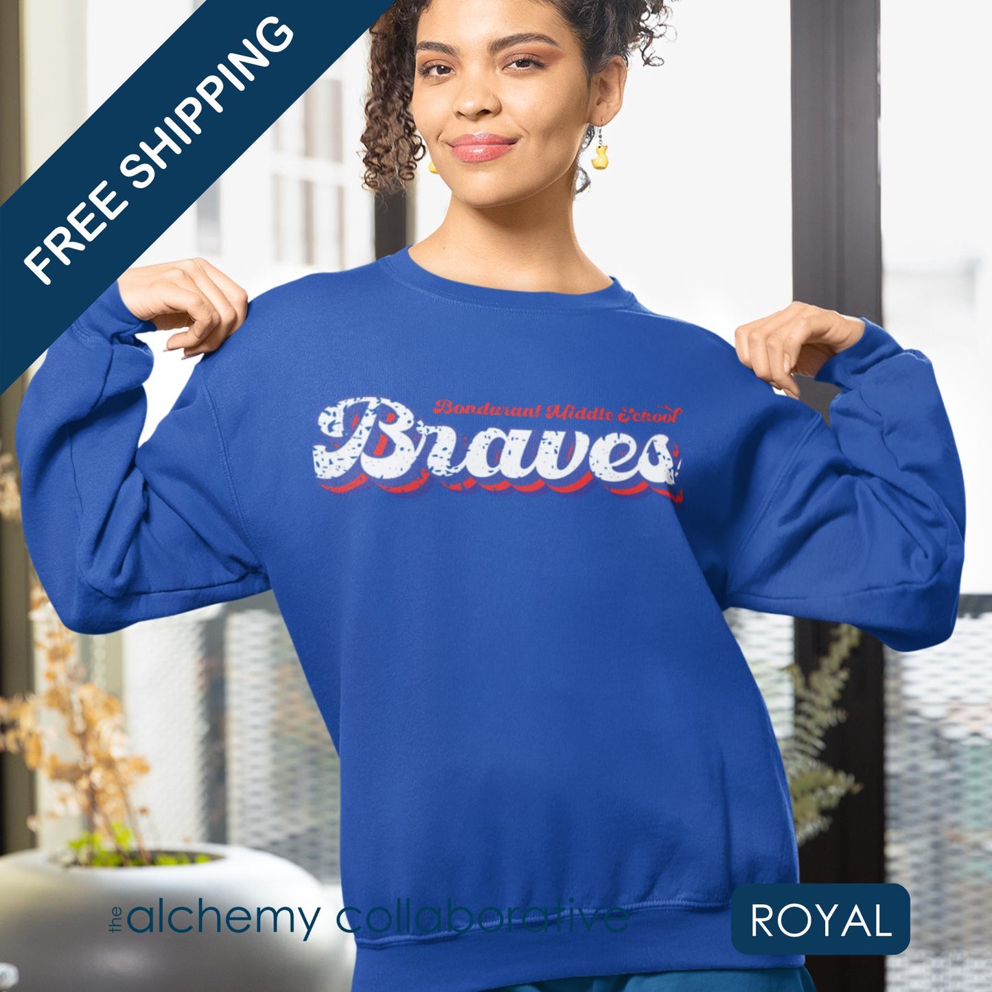 FCS.BMS Bondurant Braves | Spirit Wear | School Pride Gildan 18000 Crewneck Sweatshirt Braves | Frankfort, KY School Apparel