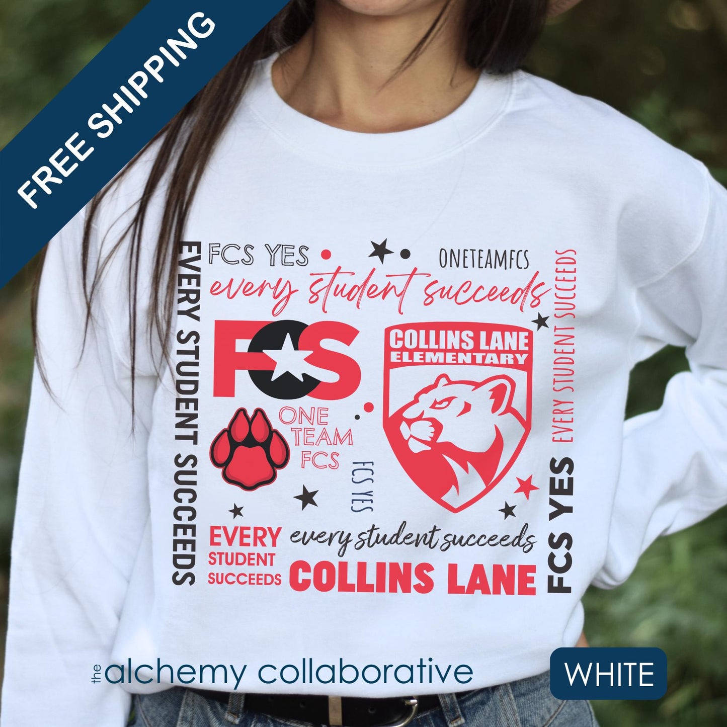 FCS Yes! CLE | Spirit Wear | School Pride Gildan 18000 Crewneck Sweatshirt Cougars | Frankfort, KY School Apparel