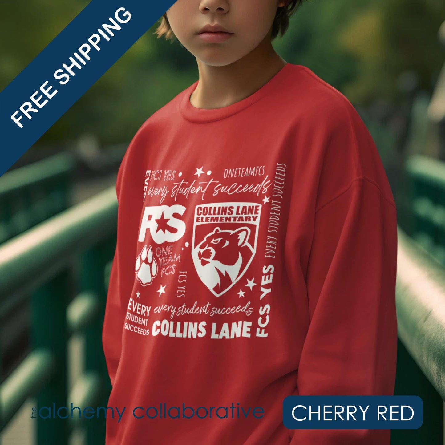 FCS Yes! CLE | Spirit Wear | School Pride Gildan 18000 Crewneck Sweatshirt Cougars | Frankfort, KY School Apparel