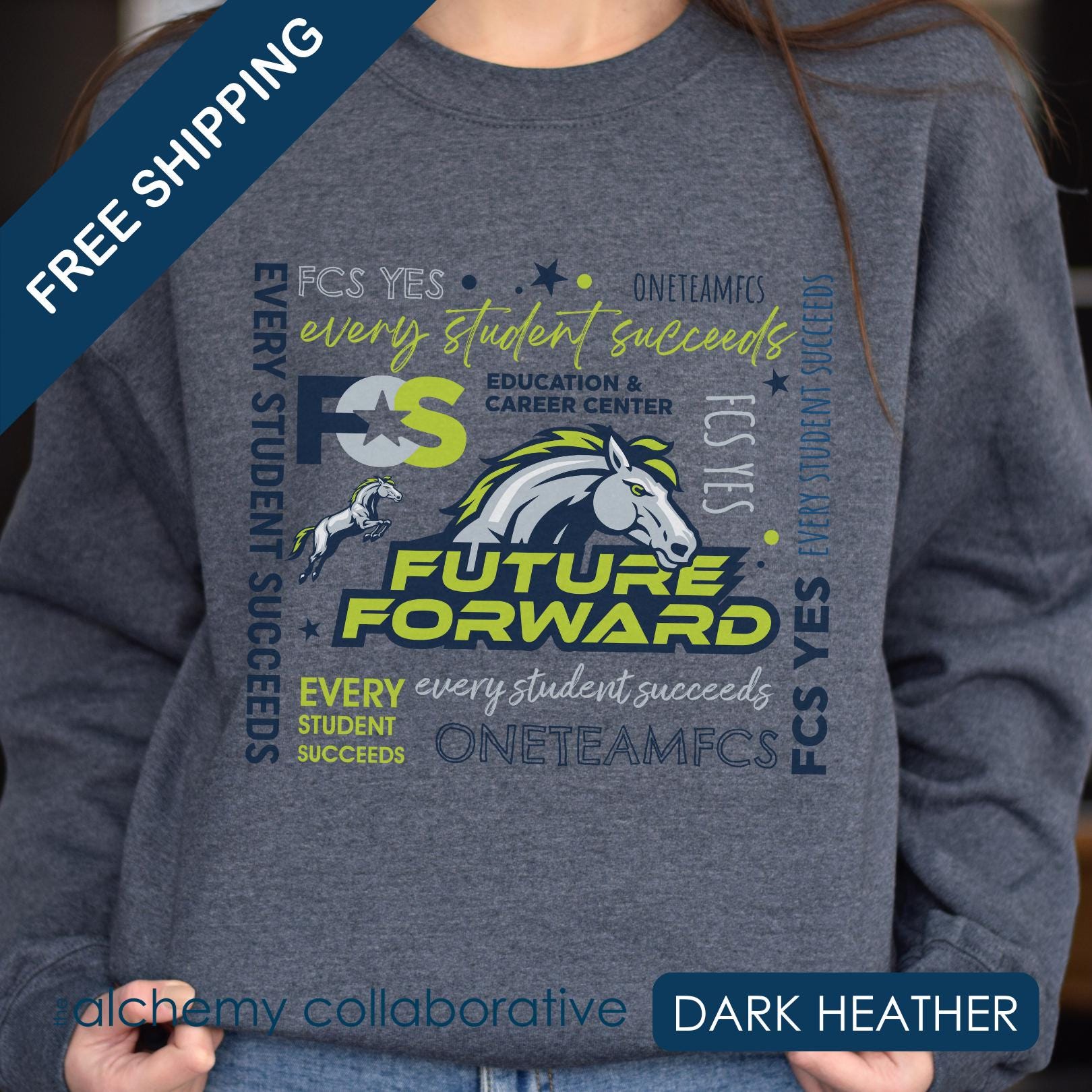 FCS Yes! Future Forward | Spirit Wear | School Pride Gildan 18000 Crewneck Sweatshirt | Frankfort, KY School Apparel