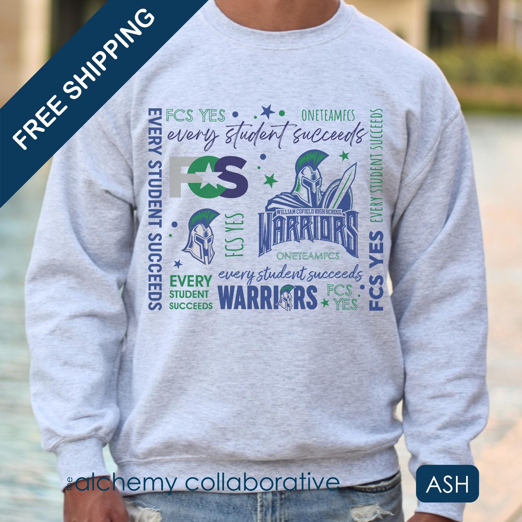 FCS Yes! WCHS | Spirit Wear | School Pride Gildan 18000 Crewneck Sweatshirt Warrior | Frankfort, KY School Apparel